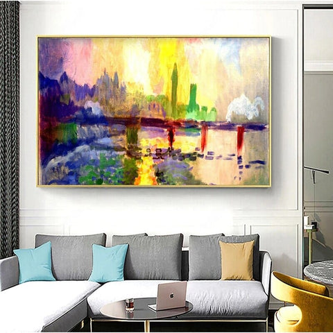 Image of Impressionist City Painting Wallpaper Mural, Custom Sizes Available Wall Murals Maughon's
