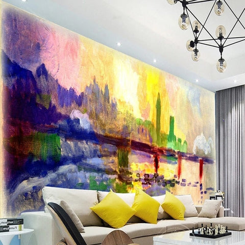 Image of Impressionist City Painting Wallpaper Mural, Custom Sizes Available Wall Murals Maughon's Waterproof Canvas