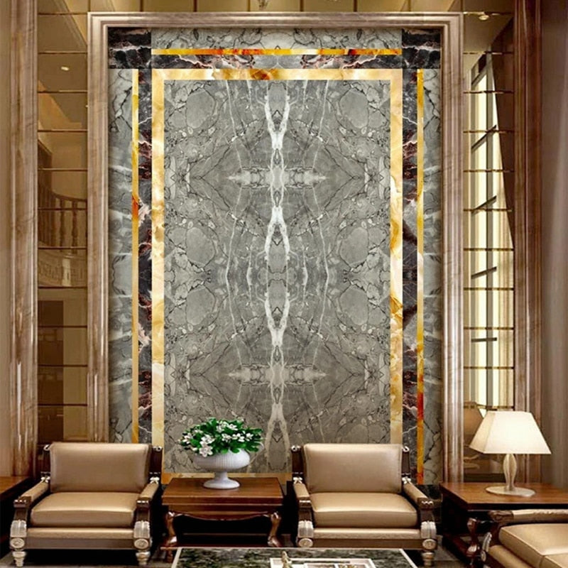 Incredible Gold, Gray and Black Marble Floor Mural, Custom Sizes Available Floor Murals Maughon's