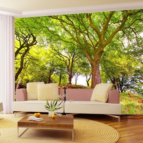 Image of Large Trees On A Hill Wallpaper Mural, Custom Sizes Available Wall Murals Maughon's