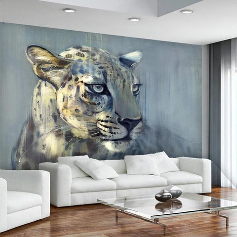 Image of Leopard Wallpaper Mural, Custom Sizes Available Maughon's