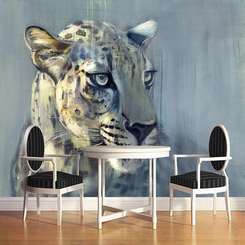Image of Leopard Wallpaper Mural, Custom Sizes Available Maughon's