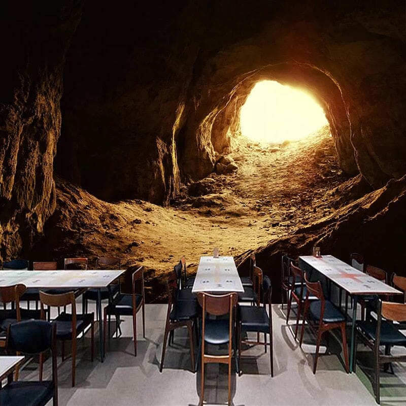 Light at the End of the Cave Wallpaper Mural, Custom Sizes Available Wall Murals Maughon's Waterproof Canvas