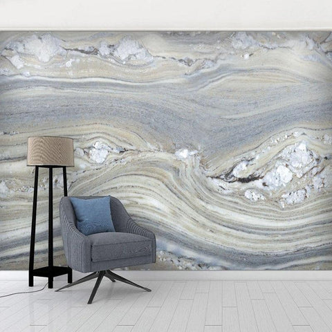 Image of Light Blue and White Marble Wallpaper Mural, Custom Sizes Available Maughon's