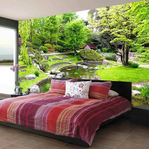 Image of Lovely Nature Park Scene Wallpaper Mural, Custom Sizes Available Maughon's