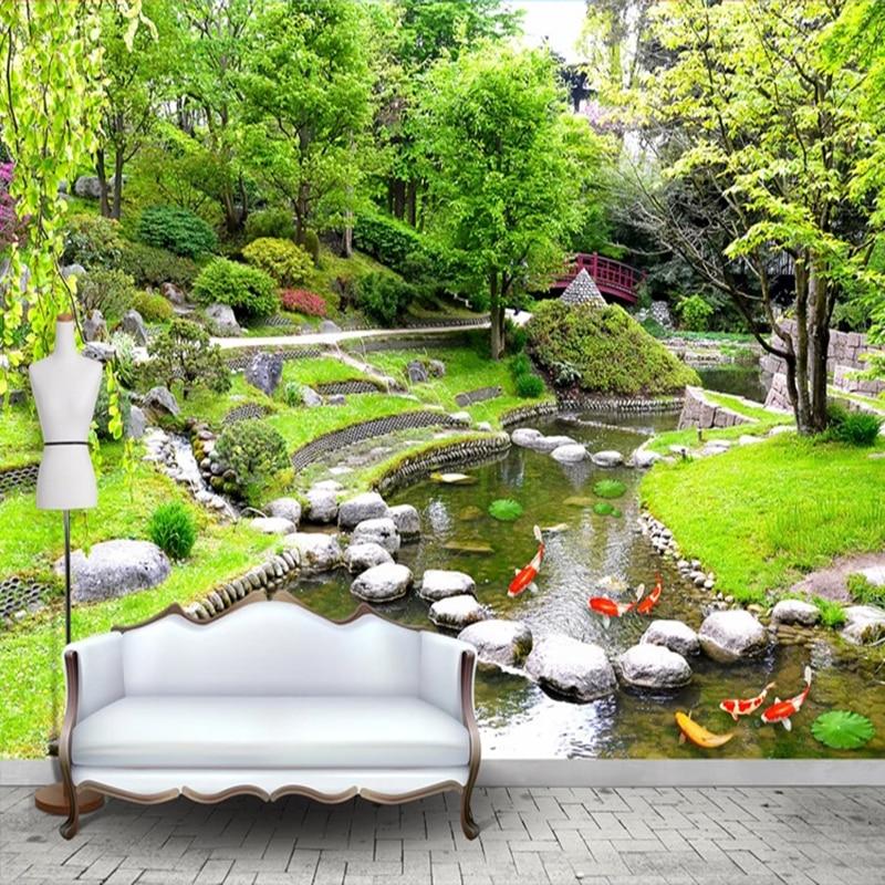 Lovely Nature Park Scene Wallpaper Mural, Custom Sizes Available Maughon's