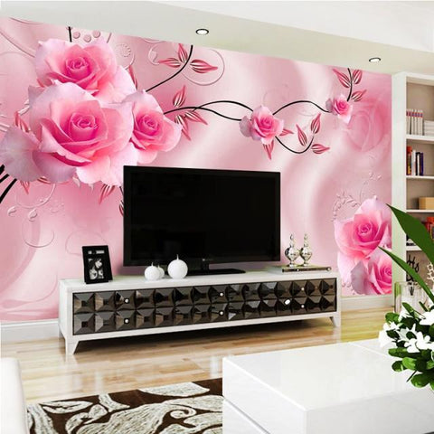 Image of Lovely Roses Wallpaper Murals, 2 Styles To Choose From, Custom Sizes Available Household-Wallpaper Maughon's JD512 02 1 ㎡