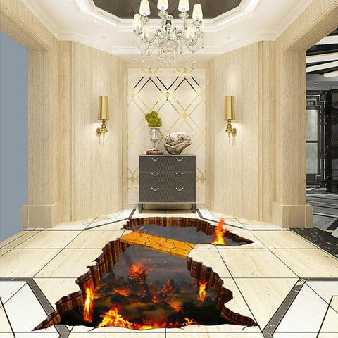 Image of Magma Pit Self Adhesive Floor Mural, Custom Sizes Available Household-Wallpaper-Floor Maughon's