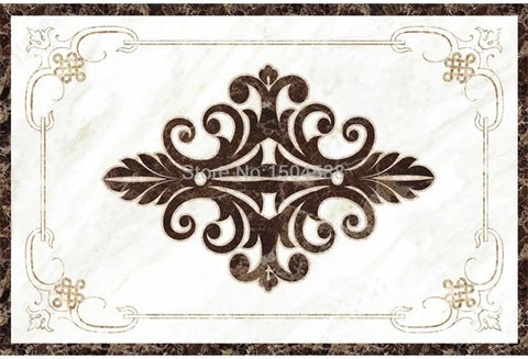 Image of Marble With Emblem Floor Mural, Custom Sizes Available Maughon's