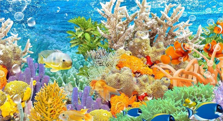 Marine Life Wallpaper Mural, Custom Sizes Available Household-Wallpaper Maughon's