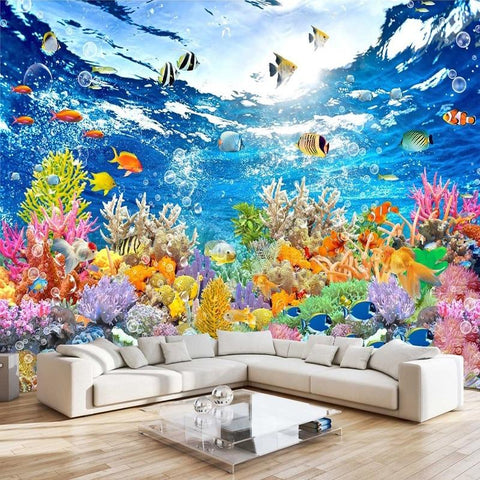 Image of Marine Life Wallpaper Mural, Custom Sizes Available Household-Wallpaper Maughon's