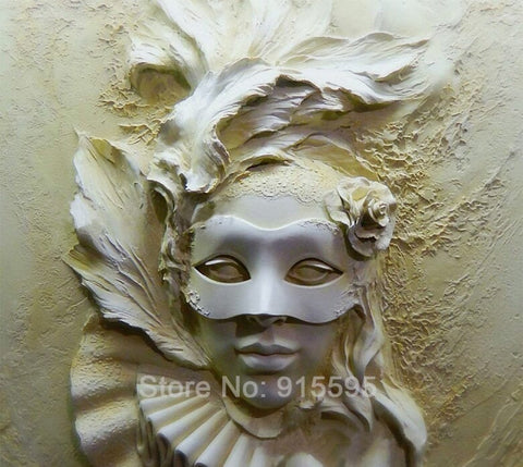 Image of Masked Beautiful Woman Wallpaper Mural, Custom Sizes Available Wall Murals Maughon's