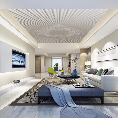 Image of Medallion and Gathered Fabric Ceiling Mural, Custom Sizes Available Maughon's