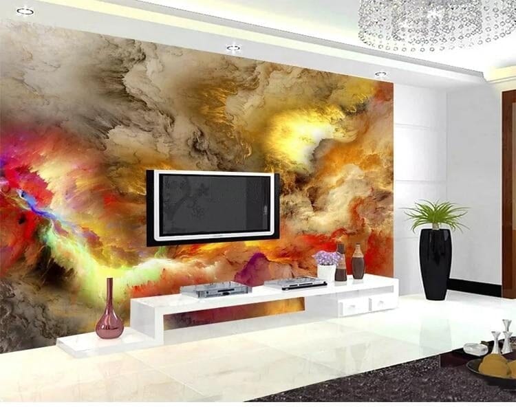 Modern Abstract Art Wall Painting Wallpaper Mural, Custom Sizes Available Wall Murals Maughon's