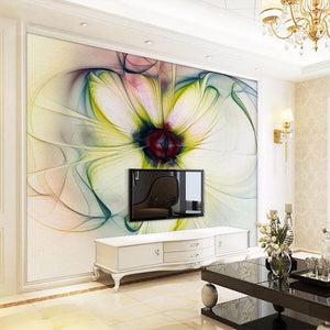 Abstract Floral Art Wallpaper Mural, Custom Sizes Available