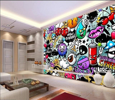 Image of Modern Creative Art Graffiti Wall Mural, Custom Sizes Available Maughon's
