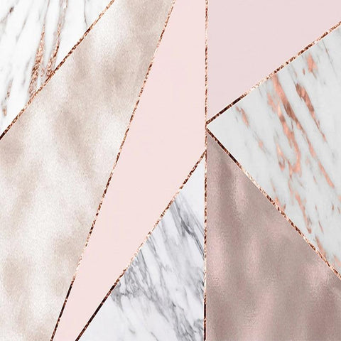 Image of Modern Geometric Pink Marble Wallpaper Mural, Custom Sizes Available Household-Wallpaper Maughon's