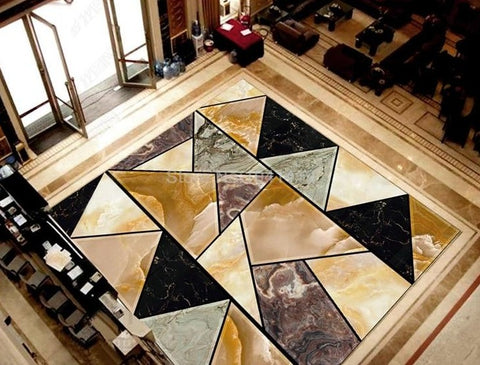 Image of Modern Marble Geometric Self Adhesive Floor Mural, Custom Sizes Available Floor Murals Maughon's