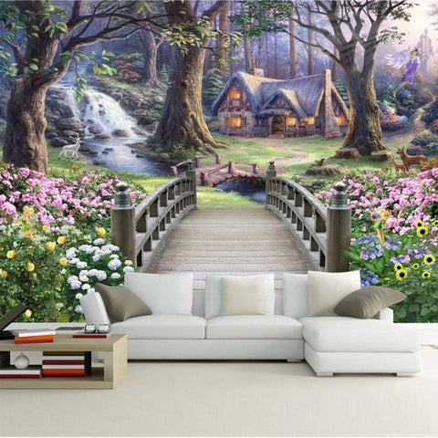 Image of Modern Wallpaper European Fantasy World Forest Garden Custom Photo Wall Paper Murals Kids Room Background Mural Wall Paper Wall Murals Maughon's