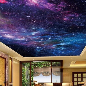 Nebulous Starry Sky Ceiling Mural, Custom Sizes Available