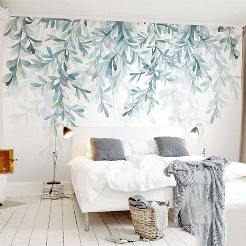 Image of Nordic Style Vine Garland Wallpaper Mural, Custom Sizes Available Household-Wallpaper Maughon's