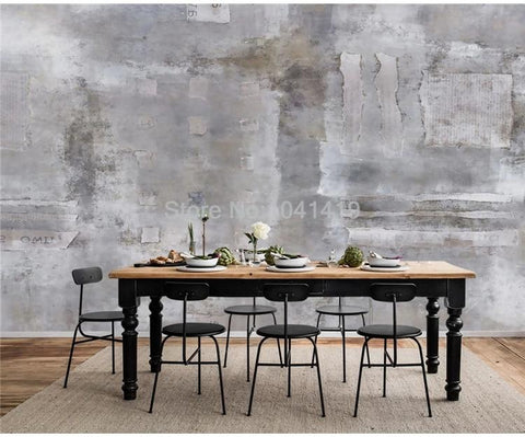 Image of Nostalgic Retro Cement Wall Wallpaper Mural, Custom Sizes Available Maughon's