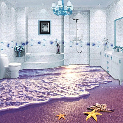 Image of Ocean at Dusk Self Adhesive Floor Mural, Custom Sizes Available Maughon's