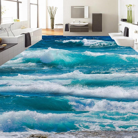 Image of Ocean Waves Floor Mural, Custom Sizes Available Maughon's