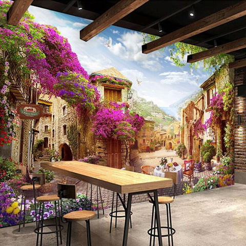 Image of Old Italian Village Wallpaper Mural, Custom Sizes Available Wall Murals Maughon's