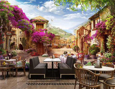Image of Old Italian Village Wallpaper Mural, Custom Sizes Available Wall Murals Maughon's