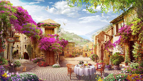 Image of Old Italian Village Wallpaper Mural, Custom Sizes Available Wall Murals Maughon's