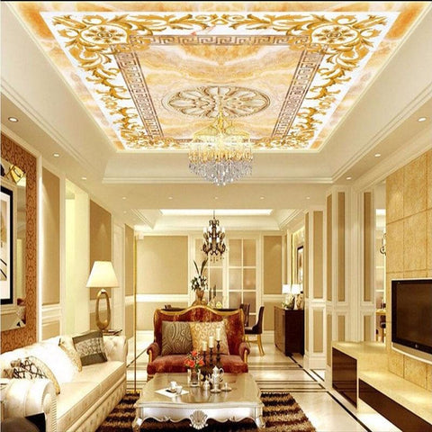 Image of Ornate Jade Pattern Ceiling Mural, Custom Sizes Available Household-Wallpaper-Ceiling Maughon's