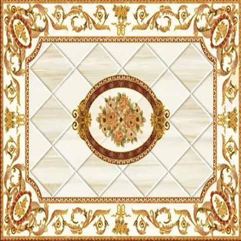 Image of Palatial White and Gold Floor Mural, Custom Sizes Available Maughon's