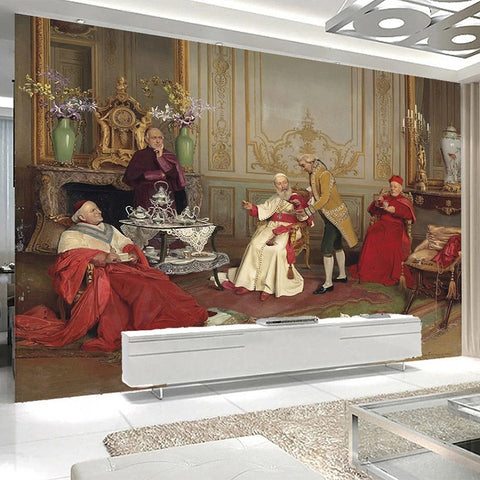 Image of Papal Court Oil Painting Wallpaper Mural, Custom Sizes Available Wall Murals Maughon's