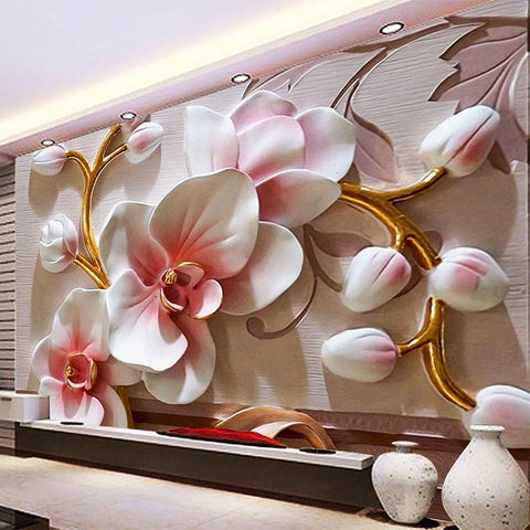 Image of Pastel Orchid Wallpaper Mural, Custom Sizes Available Household-Wallpaper Maughon's