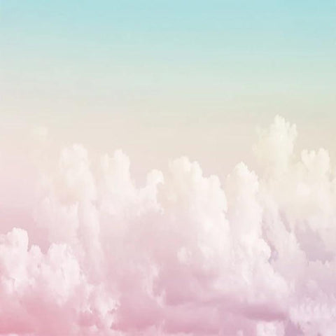Image of Pink Puffy Clouds with Blue Sky Wallpaper Mural, Custom Sizes Available Maughon's 