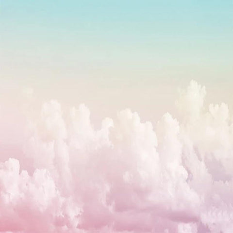 Image of Pink Puffy Clouds with Blue Sky Wallpaper Mural, Custom Sizes Available Maughon's