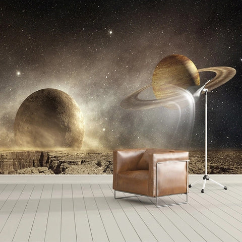 Image of Planets in Space Fantasy Wallpaper Mural, Custom Sizes Available Wall Murals Maughon's