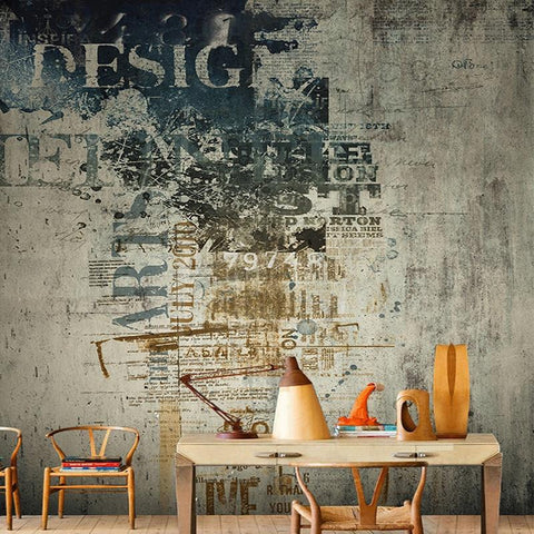 Image of Retro Graffiti, Dilapidated Wall Wallpaper Mural, Custom Sizes Available Maughon's