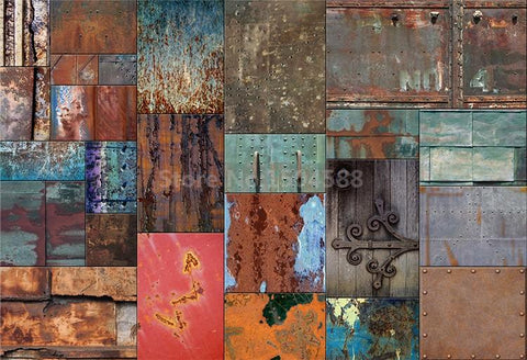 Image of Retro Iron Sheet Rust Wallpaper Mural, Custom Sizes Available Household-Wallpaper Maughon's
