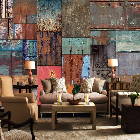 Image of Retro Iron Sheet Rust Wallpaper Mural, Custom Sizes Available Household-Wallpaper Maughon's
