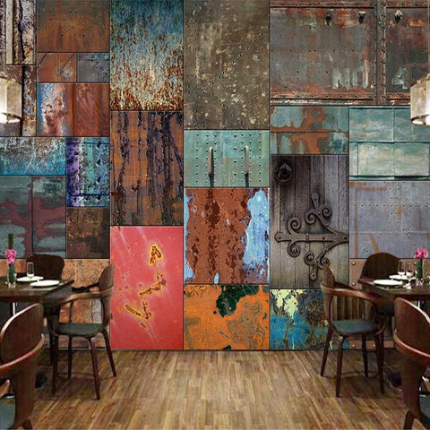 Image of Retro Iron Sheet Rust Wallpaper Mural, Custom Sizes Available Household-Wallpaper Maughon's