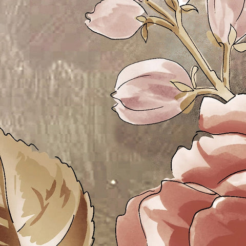 Image of Retro Pink Roses and Butterflies Wallpaper Mural, Custom Sizes Available Wall Murals Maughon's