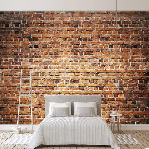 Image of Retro Red Brick Wall Wallpaper Mural, custom Sizes Available Maughon's