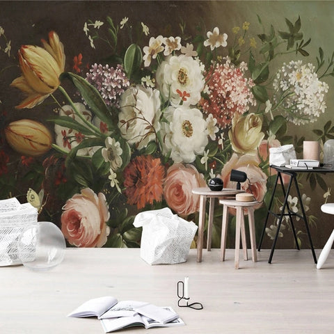 Image of Retro Still-Life Wallpaper Mural, Custom Sizes Available Wall Murals Maughon's Waterproof Canvas