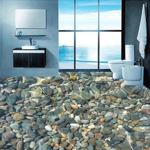 Image of River Rock Self Adhesive Floor Mural, Custom Sizes Available Maughon's