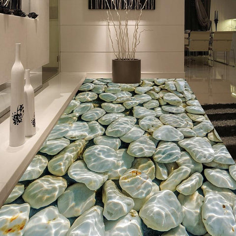 Image of River Rocks Under Sparkling Water Self Adhesive Floor Mural, Custom Sizes Available Maughon's