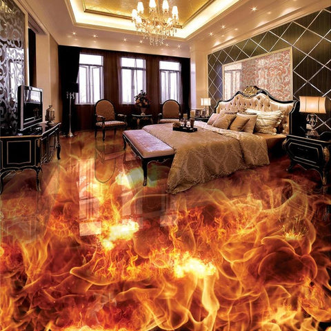 Image of Roaring Flames Self Adhesive Floor Mural, Custom Sizes Available Maughon's