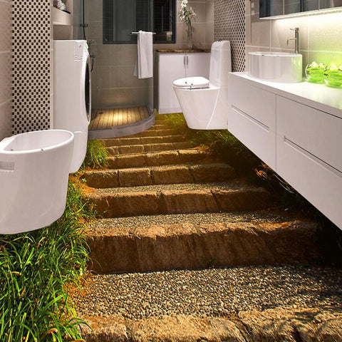 Image of Rock Stairs Self Adhesive Floor Mural, Custom Sizes Available Maughon's