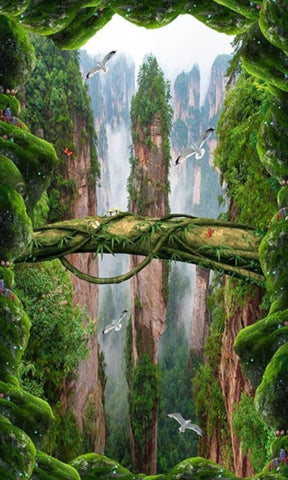 Image of Rocky Abyss Floor Mural, Custom Sizes Available Floor Murals Maughon's